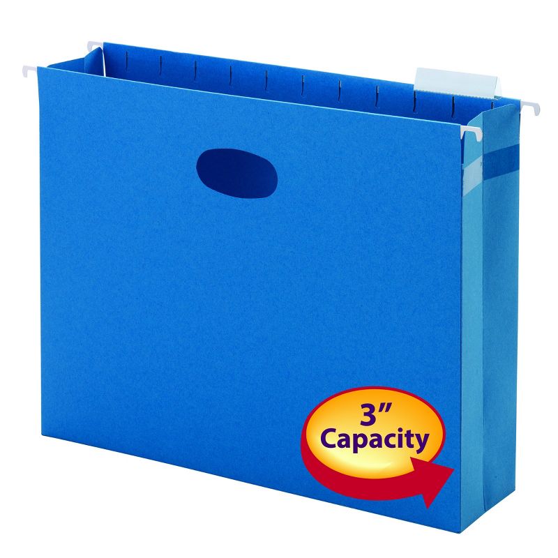 Smead Hanging File Pocket with Tab, 3" Expansion, 1/5-Cut Adjustable Tab, Letter Size, Sky Blue, 25 per Box (64270), 1 of 5