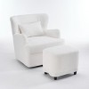 360° Velvet Swivel Chair,Velvet Accent Chair with Ottoman,Oversized Accent Barrel Armchair with Pillow,Sofa Chair with Lounge Seat-Cuddlewood - 2 of 4