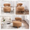 Kumasinova Teddy Fabric Wingback Accent Chair, Armless Chair with Curved Backrest & Solid Wooden Legs, Upholstered Side Chair/Reading Chair - 4 of 4