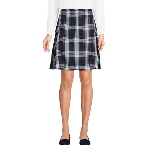 School Uniform Young Women's Side Pleat Plaid Skort Above the Knee - 1 of 3