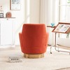 Teddy Swivel Barrel Chair, Swivel Accent Chairs Armchair for Living Room, Round Barrel Chairs with Gold Stainless Steel Base - 3 of 4