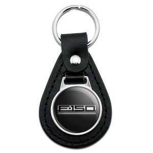 Ford Trucks F-150 Logo Black Leather Keychain - 1 of 4