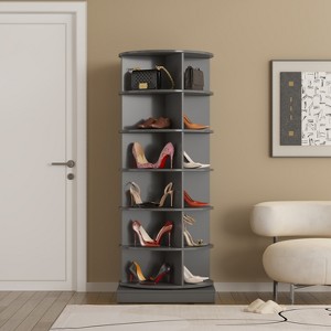 VYNXARIA Gray 360 Rotating shoe cabinet 6 layers - 1 of 4