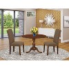 3-Piece Mahogany Finish Solid Wood Top Upholstered Dining Room Set  (Seats-4) - 2 of 4