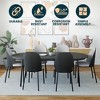 LeisureMod Tule Dining Chair with PU Leather/Velvet/Suede Seat and Black Steel Frame - 3 of 4