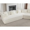 Modern Minimalist Modular Sectional Sofa, Plush No-Assembly Reversible Couch w/ Crocheted & Anti-Wrinkle Fabric - 3 of 4