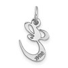 Black Bow Jewelry 14k White Gold Ella Collection Small Fancy Script Initial Pendant A-W - 3 of 4