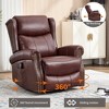 Heat Massage Recliner Chair with Rocker & 360° Swivel, Manual Handle, Fabric Upholstery for Living Room - 3 of 4