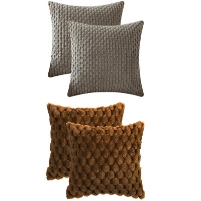 REGALWOVEN 4 Pcs Soft Cozy Throw Pillow Covers for Home Decor 16" x 16"