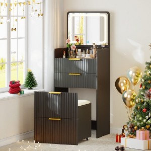 Fredees 3-in-1 Vanity Desk with Flip Top Mirror and Lights - 1 of 4