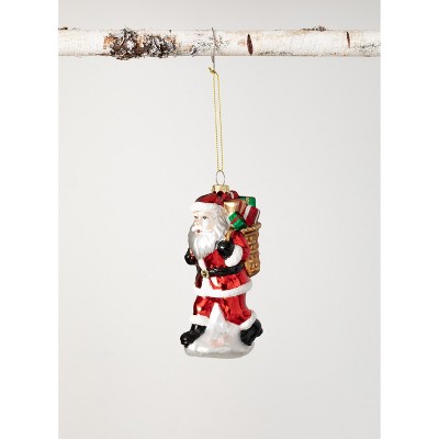 Sullivans Santa Glass Ornament 2"H Multicolored