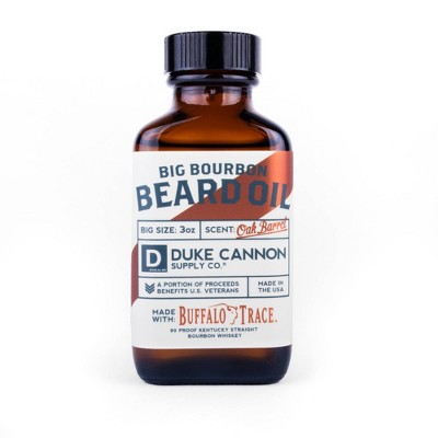 Duke Cannon Big Bourbon Beard Oil - Bourbon Oak Barrel Scent - Beard Oil for Men - 3 fl. oz