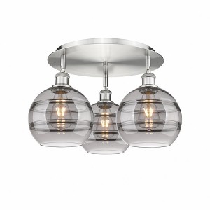 Innovations Lighting Rochester 3 - Light Flush Mount in  Satin Nickel - 1 of 1