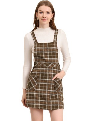 high waisted pinafore dress Wool Pinafore Dress, Gray Wool Dress C3546 Grey / M