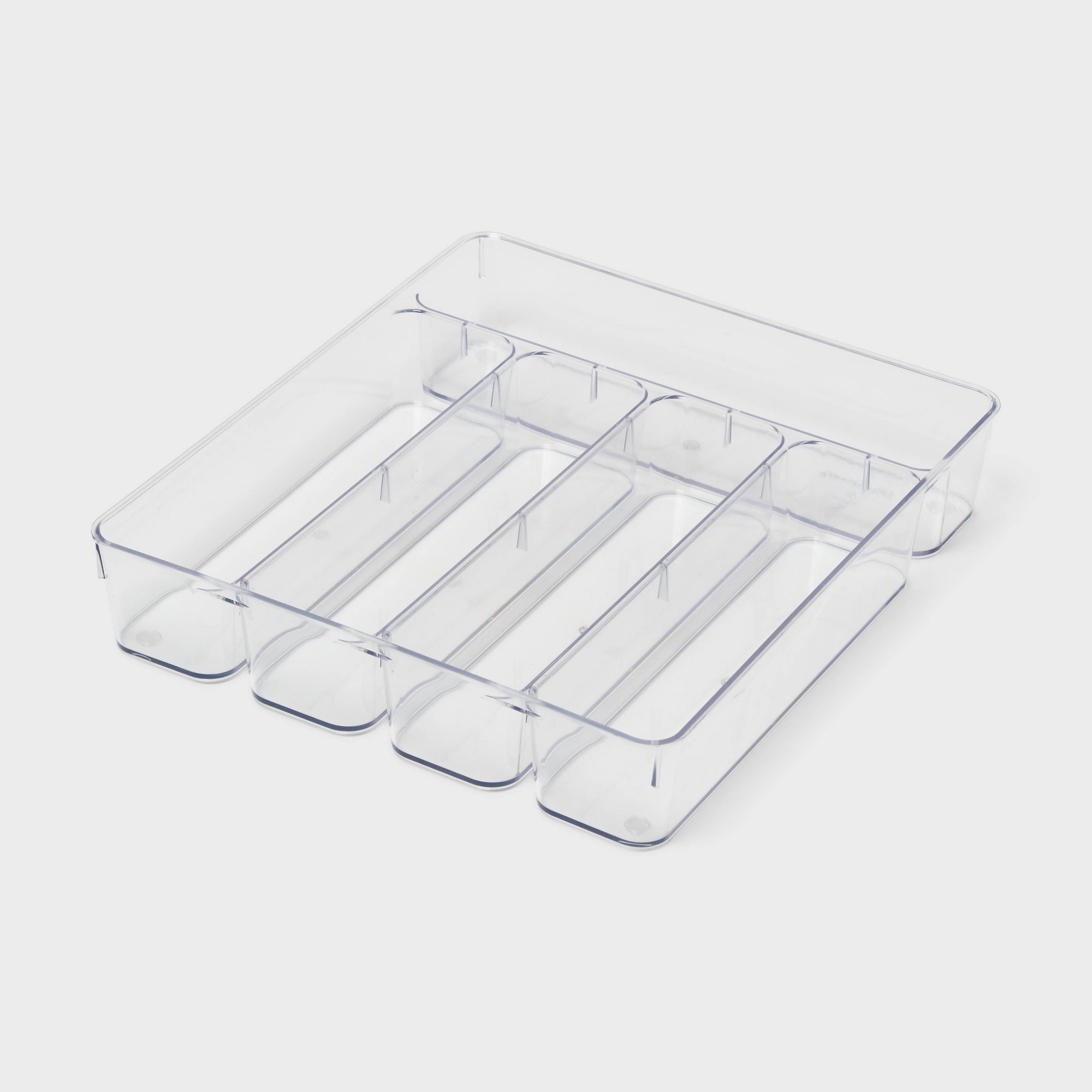 5 Compartment Plastic Drawer Flatware Organizer - Brightroom™