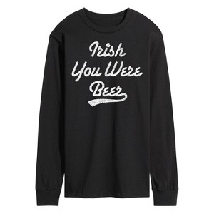 Men's - Instant Message - Irish You Were Beer Long Sleeve Graphic T-Shirt - 1 of 4