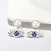Evileye Earrings for Women Sterling Silver Blue Cz Pearl Ginger Lyne Collection - 4 of 4