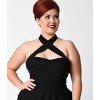 Unique Vintage Women's Plus Criss Cross Halter Rita Flare Dress - 4 of 4