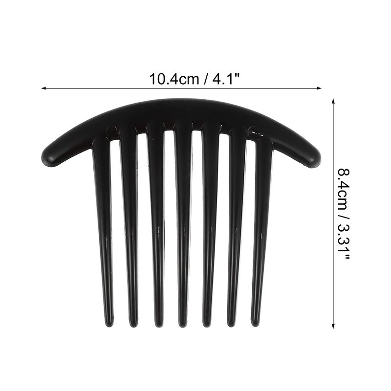 Unique Bargains French Twist 7 Teeth Comb Small Side Combs Teeth Hair Combs Hair Clip Comb Resin 4.1"x3.31" 2 Pcs, 4 of 7