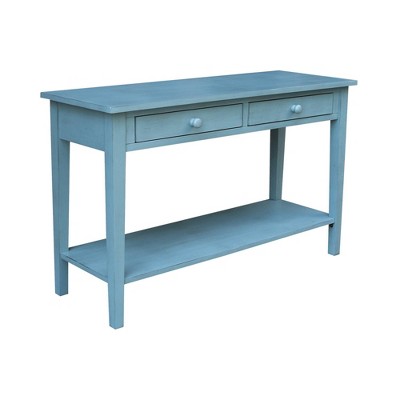 Spencer Console Server Table Antique Ocean Blue - International Concepts