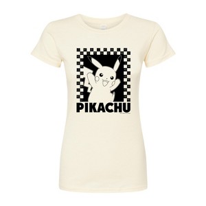 Women's - Pokémon - Pika Checkers Juniors Fitted Graphic T-Shirt - 1 of 3