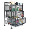 Mind Reader Metal Rolling File Cart with Drawers for Kitchen - 3 of 4