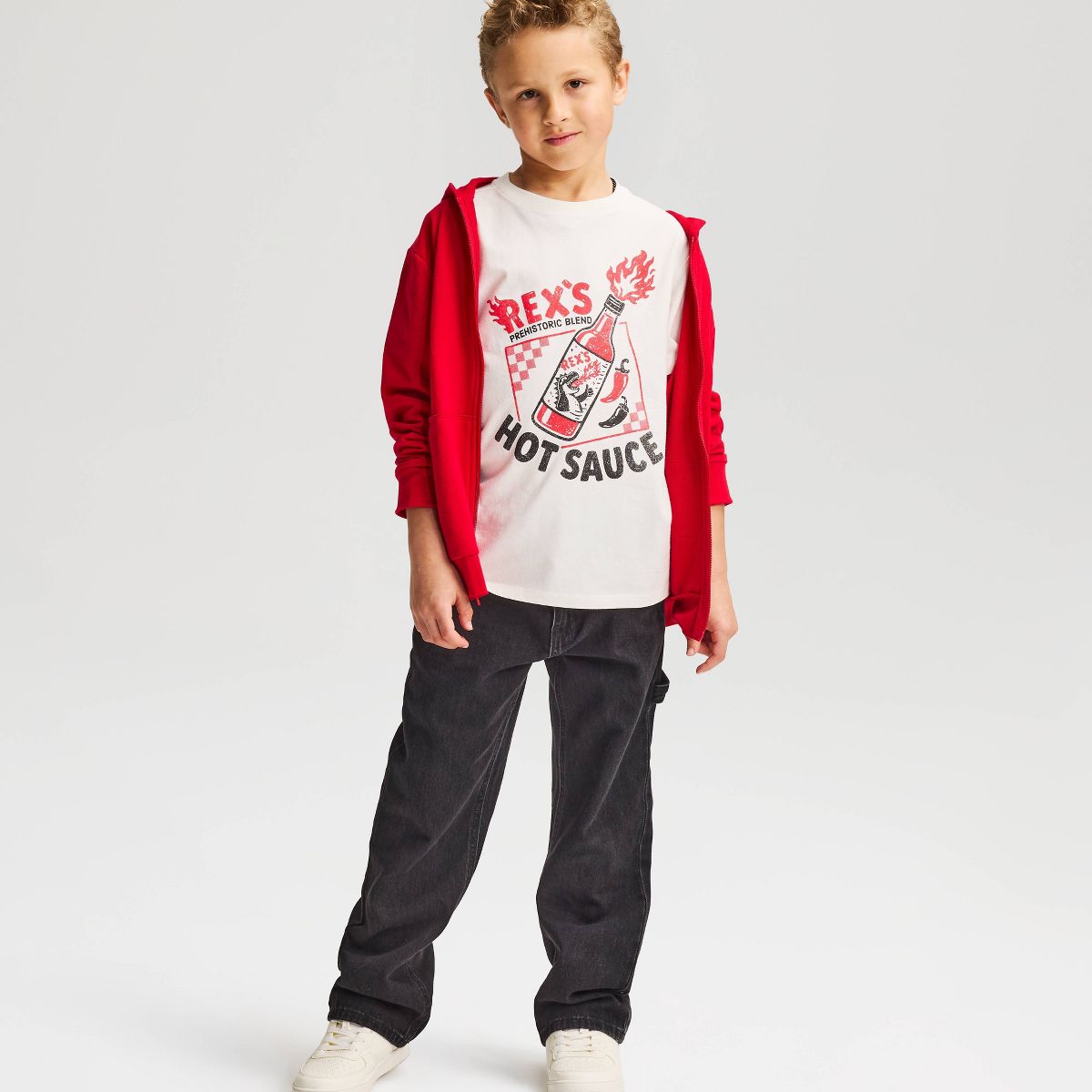 Boys' Short Sleeve 100% Cotton Hot Sauce Classic Fit Graphic T-Shirt - Cat & Jack™ Cream