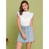 INSPIRE CHIC Women's Ruffle Neck Sleeveless Stand Collar Blouses - 3 of 4
