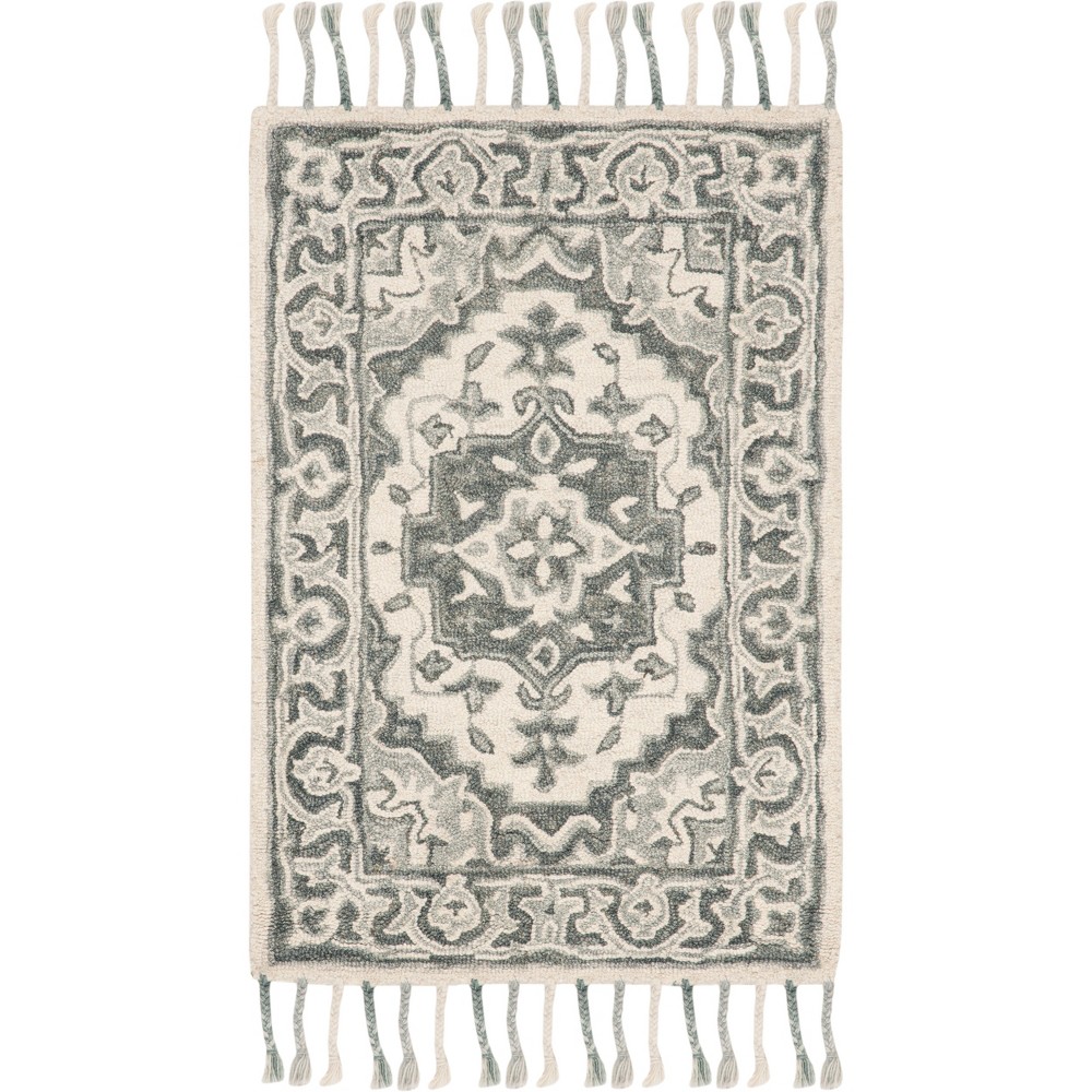 2'x3' Medallion Tufted Accent Rug Gray - Safavieh