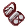 Unique Bargains Heart Rectangular Contact Lens Case Wine Red 1 Set - 3 of 4