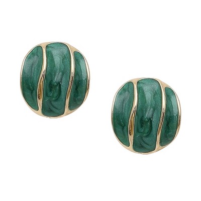 SOHI Women's Enamel Stud Earrings