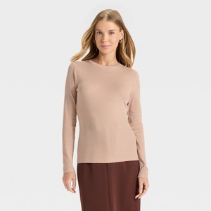 Women's Slim Fit Long Sleeve Top - A New Day™ - 1 of 4