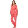 Women's Long Sleeve Heart Print Pajama Set - White Mark - 3 of 4