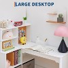 Kids Corner Desk, Desk and Chair Set for Children, L Shape Kids Study Table Features Bulletin Board Open Shelves - 4 of 4