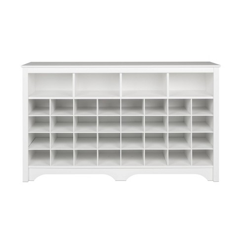 White Wood Shoe Cabinet Cubby Shoe Rack Storage Organizer for Entryway  Bedroom