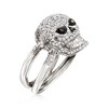Ross-Simons 0.50 ct. t.w. Black and White Diamond Skull Ring in Sterling Silver - 3 of 4