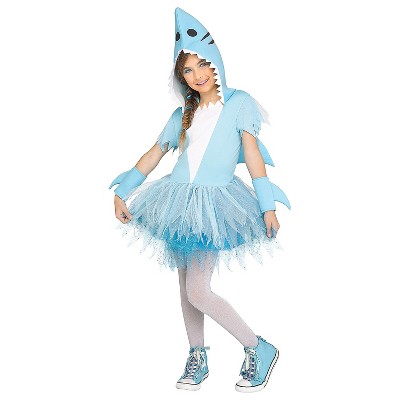 Fun World Girls' Shark Tutu Dress Costume - Size 12-14 - Blue : Target