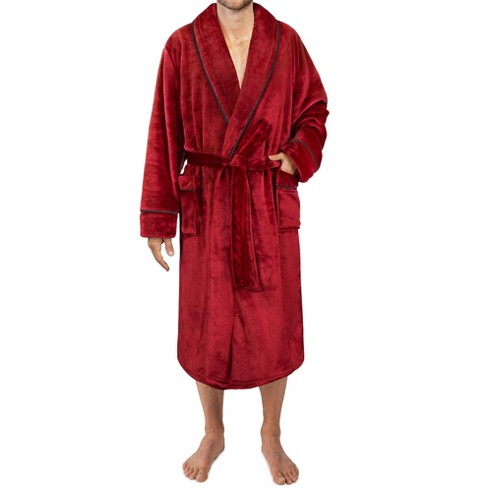 Men's Warm Winter Plush Hooded Bathrobe, Full Length Fleece Robe With Hood  : Target