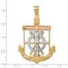 Black Bow Jewelry 14k TriColor Gold Diamond-cut Mariner's Crucifix Cross Pendant - 4 of 4