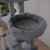 FURNIinspire Pet Crates and Houses Cozy Hammock and Bed, Tall Cat Tree for Indoors, Cat Climbing Stand for Cat Play, Play Tower, Gray, - 4 of 4
