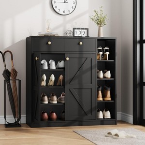 Shoe Cabinet with Doors & Drawers,42‘’Tall Shoe Storage Cabinet with Adjustable Shelves & Anti-tip,Modern Shoe Rack Organizer for Entryway,Hallway - 1 of 4