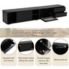 HDZNVF Modern TV Stand with Fluted Glass Door for TVs Up to 100 inch, Media Console with Sliding Door & 2 Drawers, Black - 4 of 4