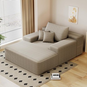Oversized Modern Chaise Lounge Sofa with Ergonomic Pillows and Wide Armrest for Living Room -3irtyhousy - 1 of 4