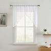 HLC.ME Isabella Floral Rod Pocket Lace Short Cafe Swags for Small Windows - Set of 2 - 3 of 4