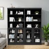 67x62x16 Wood Accent Sideboard Cabinet in Black, Storage Organizer with Adjustable Shelves and Glass Doors for Kitchen Bedroom Living/Dinning Room - 2 of 4