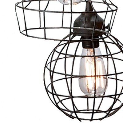 Brown Glass 5-Light Mini Pendant Chandelier
