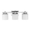 Chloe Lighting Solbi Contemporary 3 Light Chrome Finish Bath Vanity Wall Fixture White Alabaster Glass 24" Wide - 3 of 4