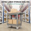 Huxxion Utility Cart with Wheels, Heavy Duty Rolling Service Cart for Warehouse,Garage, Cleaning() - 4 of 4
