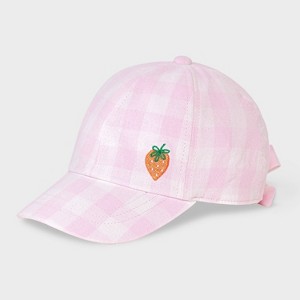 Baby Girls' Gingham Baseball Hat - Cat & Jack™ Pink - 1 of 3