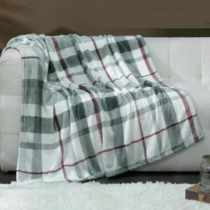 Lomsoe Christmas Ultra Soft Throw Blanket with Plaid, Cozy Flannel Luxury Blanket for Bed, Sofa and Couch Christmas Gift. - 1 of 4